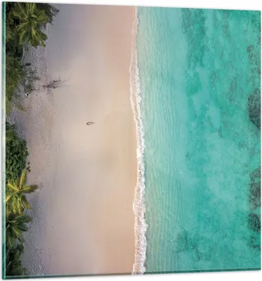 Produktbild von Bilder auf glas - Einteilig - Strand Tropen Rand - 70x70cm - Glasbilder - Wandbilder - Bilder - zum Aufhängen bereit - Wanddekoration aus Glas - Glas Bilder - Wandbild auf Glas - GAC70x70-5000