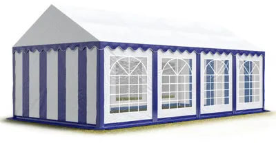 Produktbild von TOOLPORT Partyzelt Festzelt 4x8 m Garten-Pavillon PVC Plane 700 N in blau-weiß Wasserdicht
