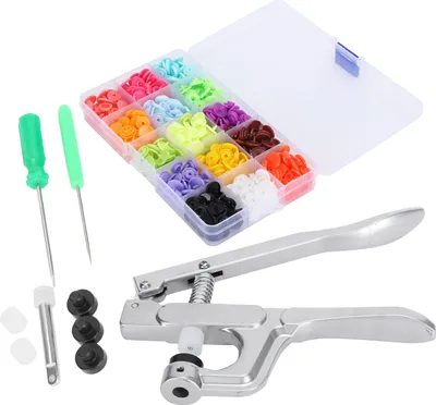 Produktbild von Druckknopf-Set, Nähwerkzeug mit Presse & Locher für DIY & Handarbeiten