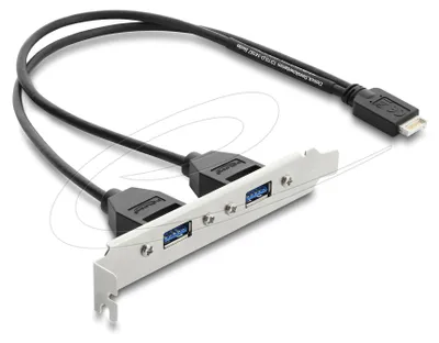 Obrázok produktu pre DeLOCK 67346, 0,355 m, USB E, 2 x USB A, Čierna