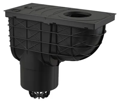 Obrázok produktu pre Univerzálny lapač strešných splavenín 300×155/125 mm priamy - čierny