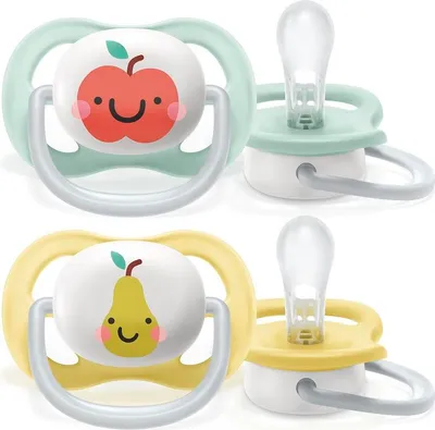 Obrázek produktu pro Philips AVENT ultra air SCF080/17 Dudlík, Klasický dětský dudlík, Ortodontický, Silikon, Chlapec/děvče, Vhodný do myčky, 2 kusů