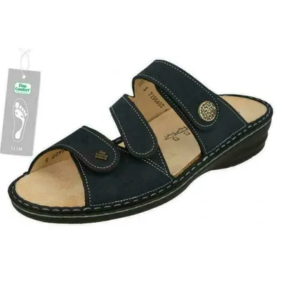 Produktbild von Finn COmfort, Lazise, Damen, Sandale, Finnslim, Darkblue, Leder, NEU - Damenschuhe Pantolette /  Zehentrenner, Blau