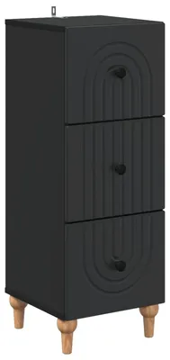 Image de Armoire à tiroirs Noir 33 x 34,5 x 90 cm Bois d'ingénierie