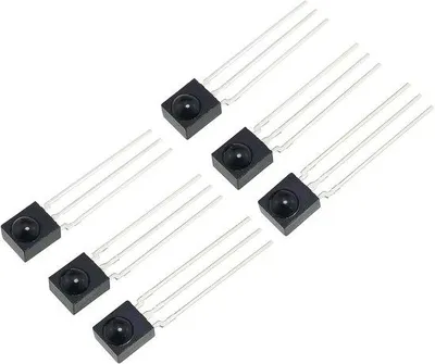 Produktbild von Infrarood Empfänger-Modul - IR Empfänger Fernbedienung-Modul - Elektronik-Kit - Hohe Empfindlichkeit - 6 Stücke - Schwarz