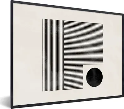 Produktbild von MuchoWow® Gerahmtes Poster Quadratisch - Minimalismus - Abstrakt 80x60 cm - Poster mit Schwarzem Bilderrahmen Wandposter Rahmen Foto Bilder - Schwarzem - Mit Gestell
