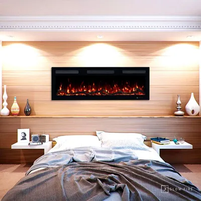 Produktbild von Glow Fire Elektrokamin 'Inside 106' | LED Wandkamin in schwarz mit Heizung (1800 W) | HxBxT: 35x106x12cm