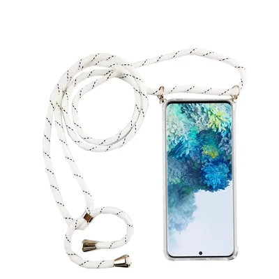 Productafbeelding van Handykoord voor Samsung Galaxy S20 Ultra - Smartphone kettinghoes met band - Koord met hoesje om om de nek te dragen, in wit