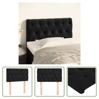 Produktbild von The Living Store Kopfteil Schwarz 80x7x78/88 cm Samt