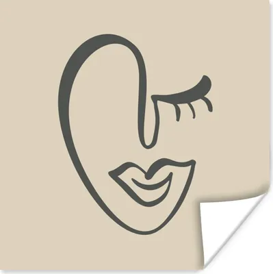 Produktbild von MuchoWow® Poster Frau - Gesicht - Porträt 30x30 cm - Wandposter - Printing