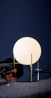 Zdjęcie produktu dla Alton lampa stołowa Ø 20 cm lampka do czytania opal biały/mosiądz