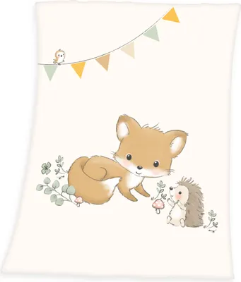 Produktbild von "Waldfreunde" ( babybest® ) Microfaser-Flauschdecke / Babydecke, 75x100 cm