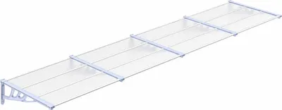 Produktbild von vidaXL Türvordach Grau und Transparent 396x90 cm Polycarbonat