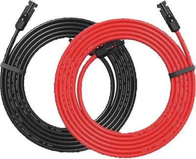 Zdjęcie produktu dla Kabel do instalacji fotowoltaicznych, certyfikat odpowiedni do instalacji fotowoltaicznych, czarny + czerwony, 10 AWG, 30 m