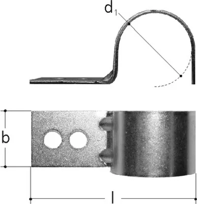 Produktbild von Sanipex Rohrbride, einfach, aus Stahl verzinkt, für Schutzrohr 16 mm