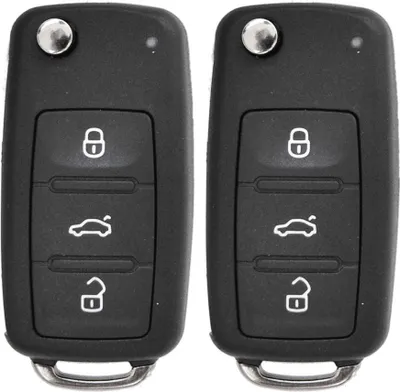 Produktbild von Auto Schlüssel Funk Fernbedienung 2X Gehäuse 3 Tasten + 2X Rohling HAA kompatibel mit VW/SEAT/Skoda (ab 11/2009)