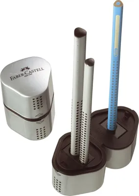 Zdjęcie produktu dla FABER-CASTELL Dreifachspitzdose Grip 2001 silber