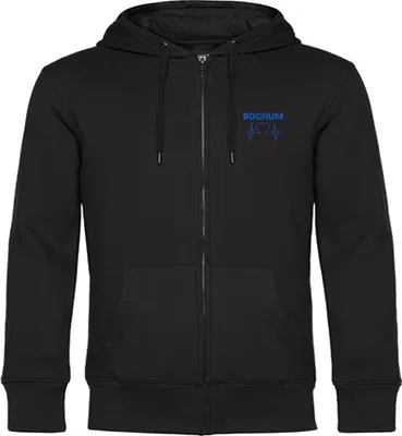 Produktbild von multifanshop Kapuzen Sweatshirt Jacke - Bochum - Herzschlag, schwarz, Größe XL