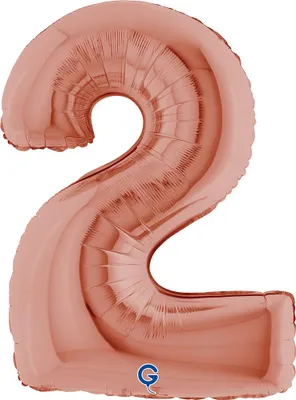 Produktbild von Riesenzahl Folienballon 40"/102cm | Rosegold Zahl: 2