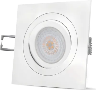 Produktbild von SSC-LUXon QF-2 Deckenstrahler LED Einbau 4W warmweiß 230V & schwenkbar - fourSTEP Einbauleuchte weiß eckig und extra flach