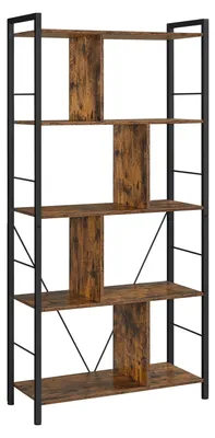 Obrázok produktu pre Päťposchodová knižná polica z ocele – 74 x 30 x 150 cm
