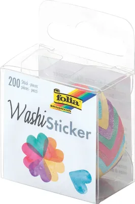 Produktbild von folia Washi-Sticker "DOODLES" auf Rolle 200 Stück auf 1 Rolle
