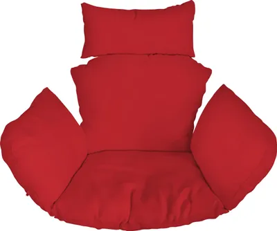 A red cushion set for a hanging chair.