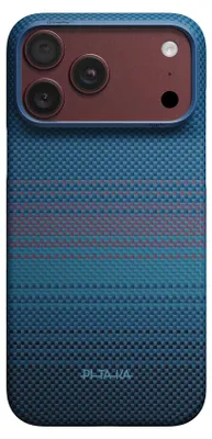 Image de Coque en aramide pour iPhone 18 Pro / 17 Pro, coque ultra-fine PITAKA avec MagSafe, couleur bleu avec Polyamide