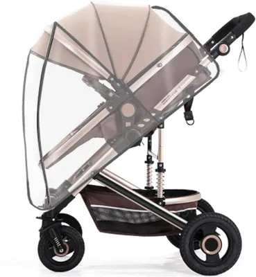Imagen del producto de Cubierta impermeable para cochecitos, transparente, con ventilación, universal para cochecitos y sillas de paseo