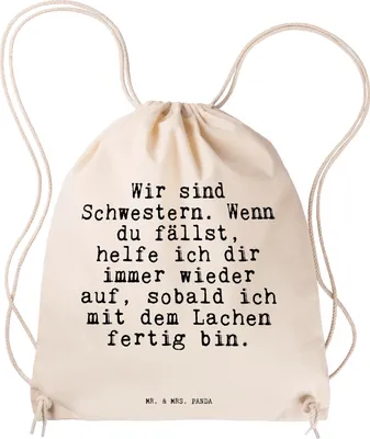 Produktbild von Mr. & Mrs. Panda Beutel Wir sind Schwestern. Wenn... - Transparent - Geschenk, Familie, Sprüche, wander rucksack, Turnbeutel, Jutebeutel, gym tasche, Freundin, beste