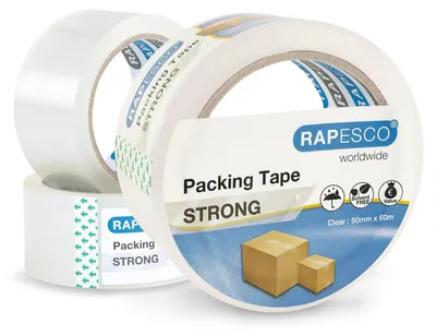 Immagine prodotto di Nastro adesivo per imballaggi trasparente - Resistente - 50 mm x 60 m - 3 rotoli
