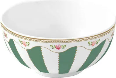 Produktbild von Dessertschale FLOWERY Blumen D. 12cm weiß grün rosa aus Porzellan Easy Life
