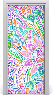 Produktbild von Tulup Türaufkleber 85x205 cm Dekorative Aufkleber Selbstklebend Wasserdichte Tapete Abnehmbar Schlafzimmer Wohnzimmer Wohnkultur - Blumenmuster