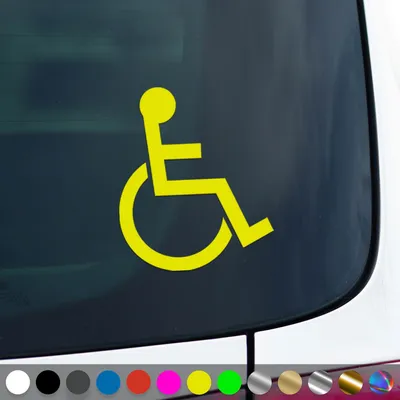 Produktbild von PantherPixel Behindert Aufkleber Handicap Rollstuhlfahrer Sticker Auto Geschenkidee Farbe Neon-Gelb