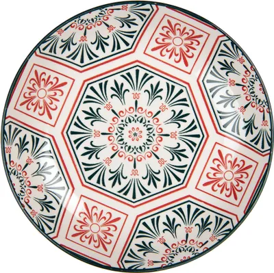 Zdjęcie produktu dla Clayre & Eef Talerz śniadaniowy Ø 21x3 cm biało-czerwony ceramiczny