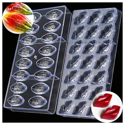 Immagine prodotto di Solidchoice - Set di 2 stampi per cioccolato - Stampi in plastica 3D riutilizzabili