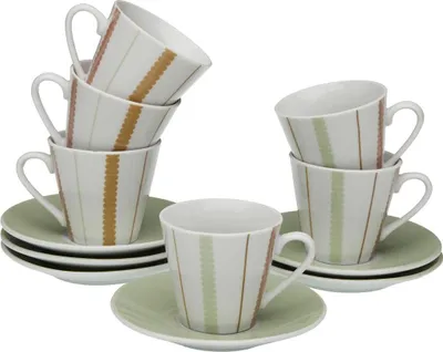 Produktbild von Set aus 6 Teetassen mit Teller Versa Flint Porzellan
