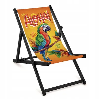 Produktbild von Premium Holz Gartenliege mit schwarzem Gestell "Aloha" – Klappbarer Strandliegestuhl, robust & stabil