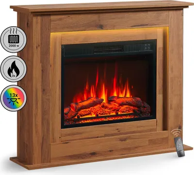 Obrázek produktu pro Elektrický krb BALDERIA Finn – stojací krb, výkon 2000 W – tmavý dub