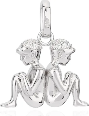 Produktbild von Kettenanhänger Sternzeichen Zwilling 925 Silber Zirkonia Weiß Horoskop Zodiak