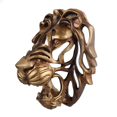 Produktbild von Lion Head Art Wall Decor,Lion Head Wall Mounted Art Sculpture,3D Resin Gold Lion Head Home Wall Sculpture,3D Resin Lion Head Art Sculpture,Gold Lion Head Art Sculpture,Lion Head Home Decor