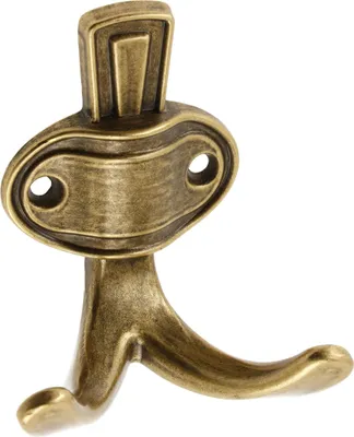 Produktbild von GTV - Kleiderhaken Coruna klein - Oberfläche: Altmessing - Höhe: 76 mm Breite: 68 mm - Garderobenhaken für Tür, Bad, Küche, Flur, Büro, DIY Metallhaken, Mantelhaken, Huthaken, Wand Haken