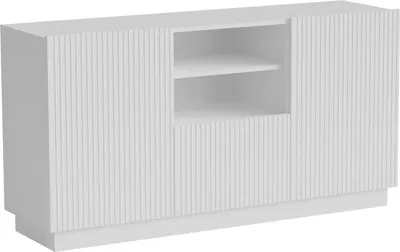 Produktbild von Dmora Anrichte Serchio 150x40x78h cm Weiß, 4 Regale, eine Schublade