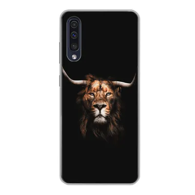 Produktbild von MuchoWow® Handyhülle Schutzhülle Hülle für Samsung Galaxy A50 Löwe - Horn - Schwarz Silikon Softcase Handy Hülle - Mobiltelefonhülle