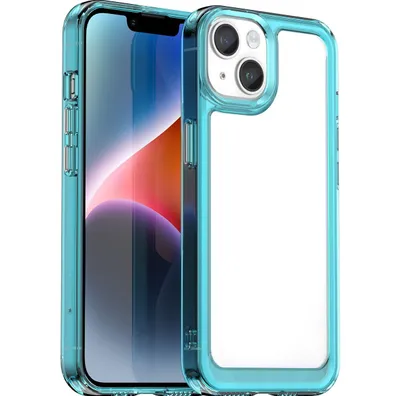Produktbild von Mobigear Crystal iPhone 15 Hülle Hardcase Backcover - Transparent / Türkis