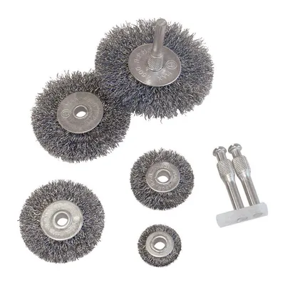 Produktbild von Stahlbürsten Set 7-teilig 5 x Drahbürsten für Bohrmaschinen