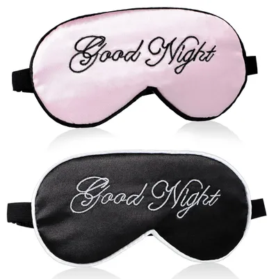 Produktbild von 2-teilige Seidenschlafmaske für Damen und Herren – Verstellbare Bänder, Satin-Nachtmaske, Lidschattenabdeckung zum Schlafen und Reisen