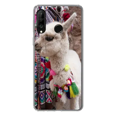 Produktbild von MuchoWow® Handyhülle Schutzhülle Hülle für Huawei P30 Lite Alpaka - Halskette - Farben Silikon Softcase Handy Hülle - Handyhülle