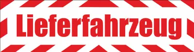 Produktbild von INDIGOS UG - Magnetschild "Lieferfahrzeug" mit Rahmen 45 x 12 cm - Magnetfolie für Auto / LKW / Truck / Baustelle / Firma