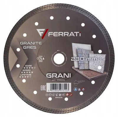 Produktbild von Ferrati GRANI Diamanttrennscheibe 230mm Feinsteinzeug Schnitt